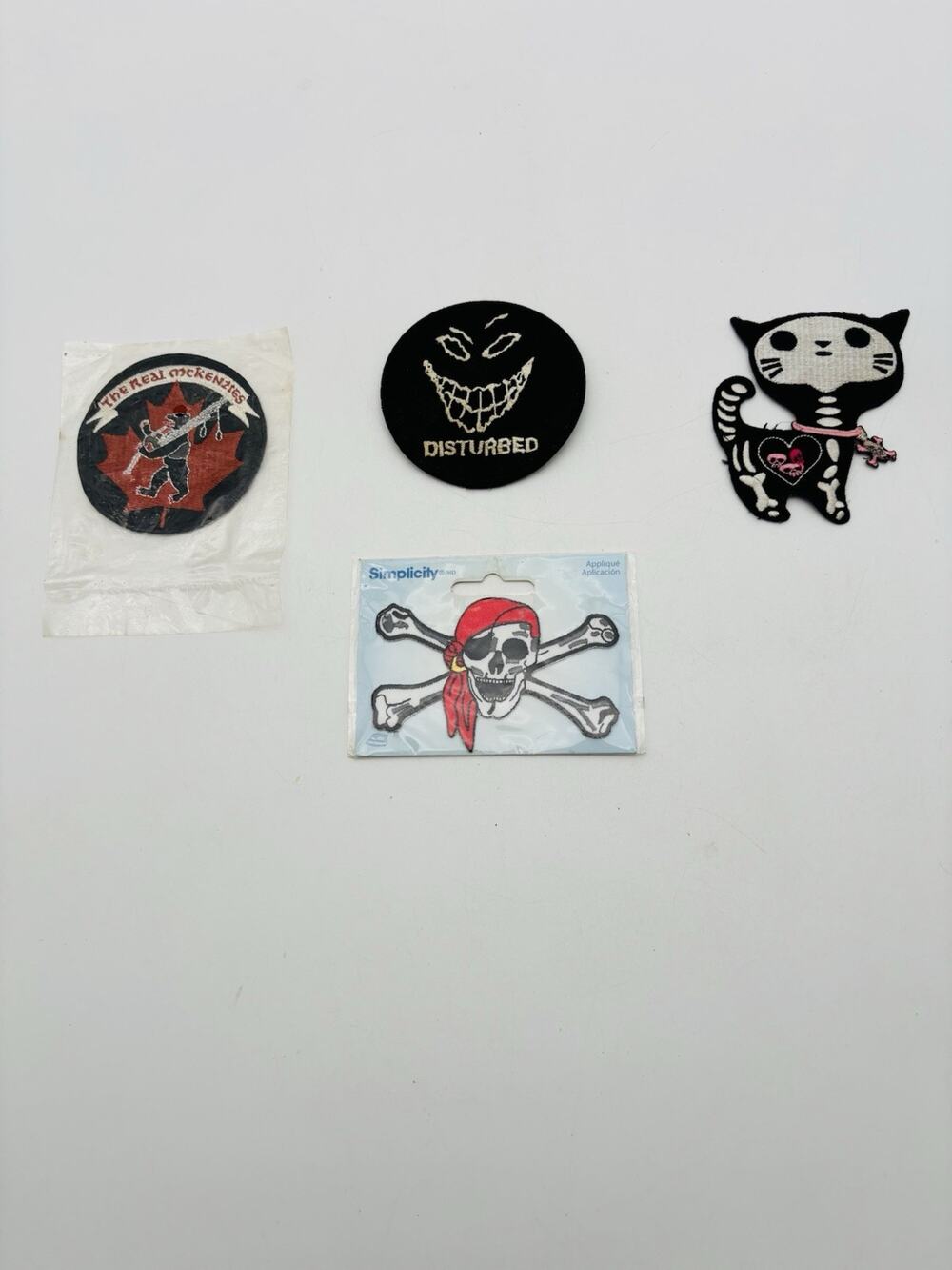 Lot Of 4 Patches Disturbed Ultra Vixen Skull Real McKenzies Heavy Metal Logos